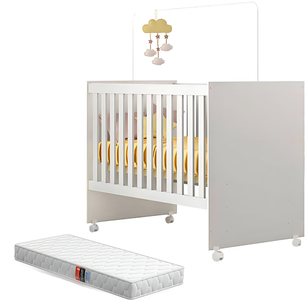 Berço Americano Soft 100% MDF Grade Removível e Rodinhas em Oferta na Shopee