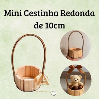 Kit com 10 MINI Cestinhas Redonda de 10cm- Presente, Decoração, Natal, Pascoa, Dia Das Mães em Oferta na Shopee