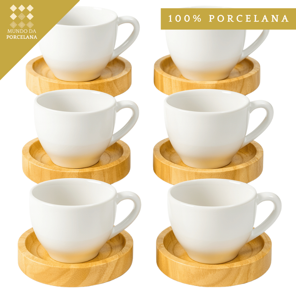 Jogo Xicaras De Porcelana Branca Lisa Cafe Expresso 12 Peças Restaurante Hotel Cafeteria Casa em Oferta na Shopee