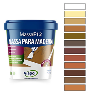 Massa Para Madeira F12 400g Viapol Vedar Calafetar Correção Variadas Cores Mdf Verniz Fácil Aplicação Tapar Resistente em Oferta na Shopee