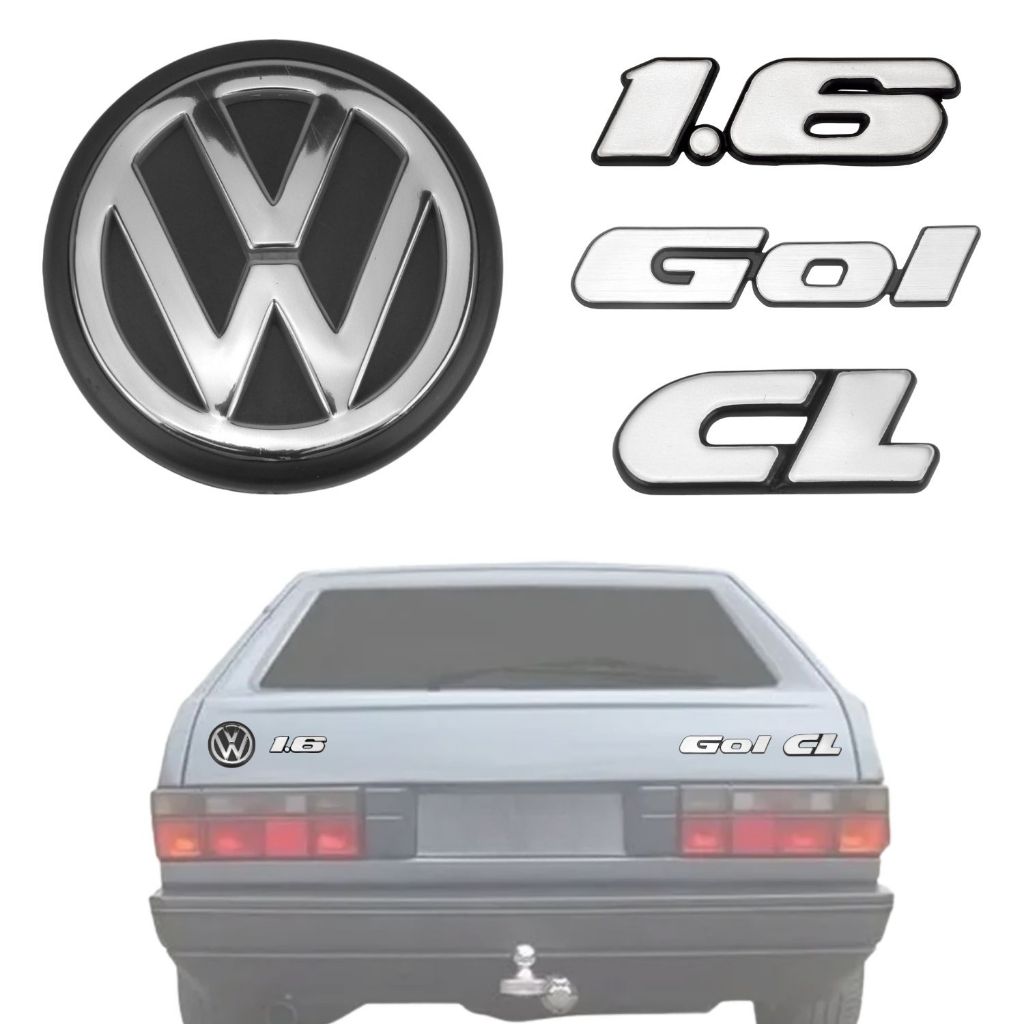 Jogo Kit Emblema Gol Cl 1.6 Quadrado 1991 A 1994 4 Peças