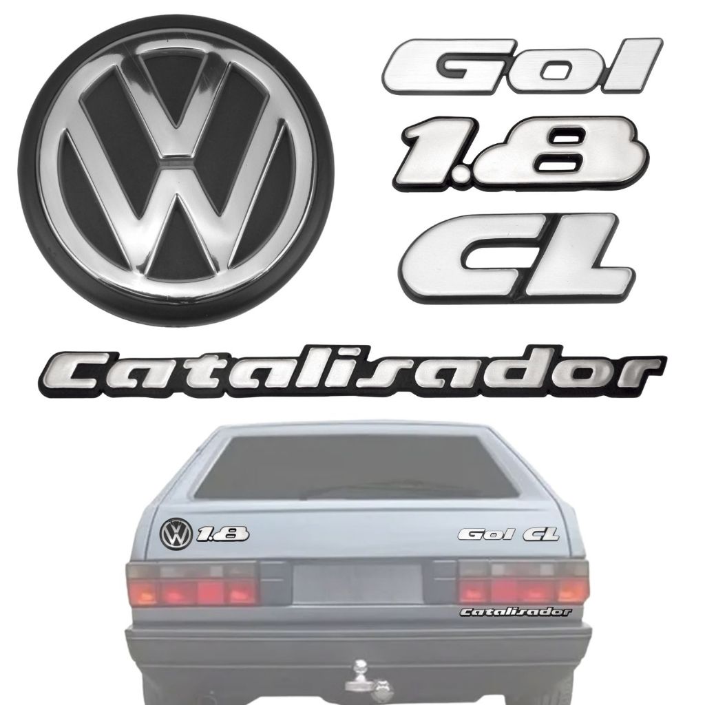 Jogo Kit Emblema Gol CL 1.8 Catalisador 91/94 5 Peças