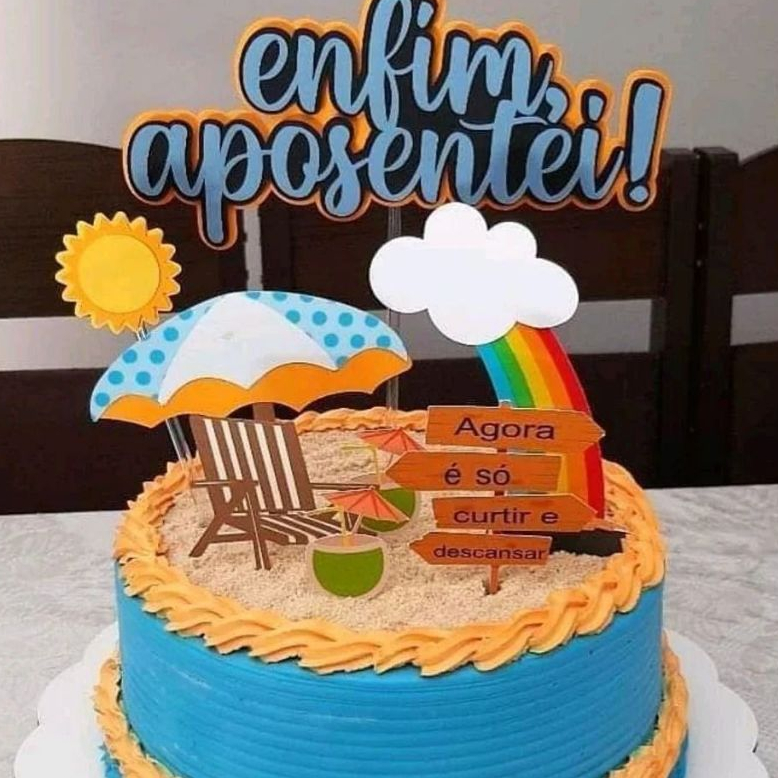 Topo de bolo Aposentei