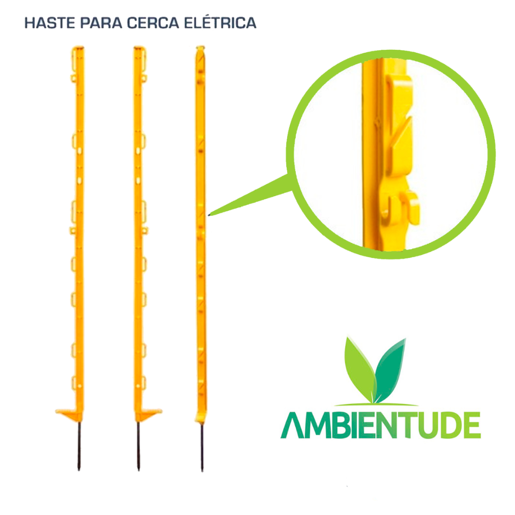 Kit 5 Haste Plástica Estaca Cerca Elétrica Rural 1,05 Metros