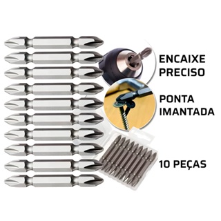 Bits 10 Peças Ponteira Dupla Magnética 65mm Ph2 De Cromo Vanádio P/ Parafusadeira em Oferta na Shopee