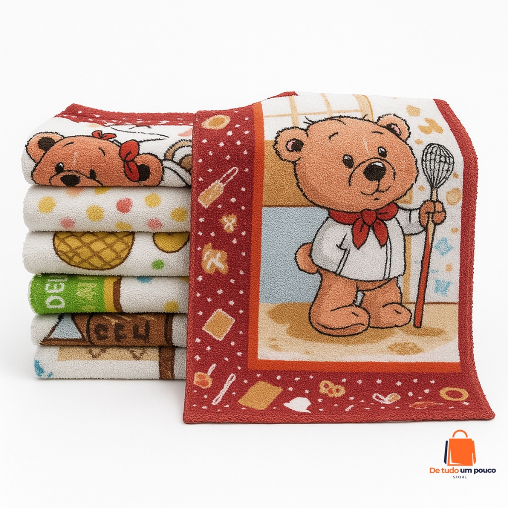 Kit 10 Panos De Prato Copa Cozinha Felpudo 41x64cm ou 35x55cm