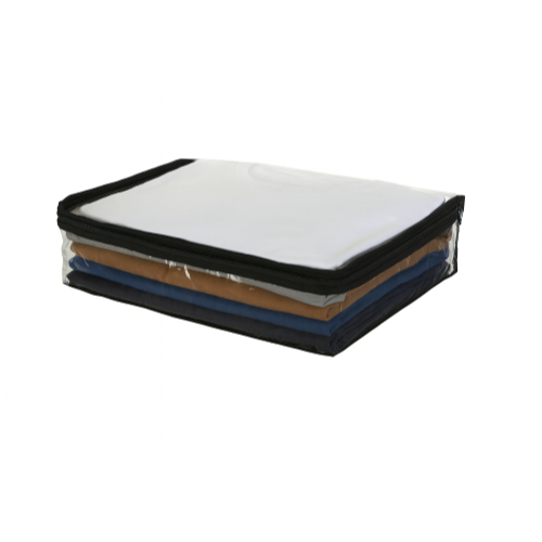 Kit 10 Saco Organizador Closet Roupas Tam P c/Ziper Preto