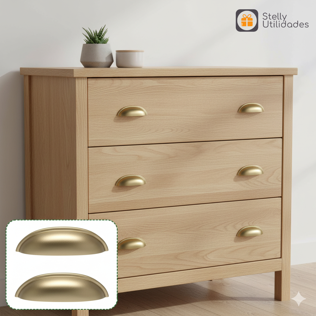 Puxador Concha Dourado: Onde Comprar | BuscaProdutos