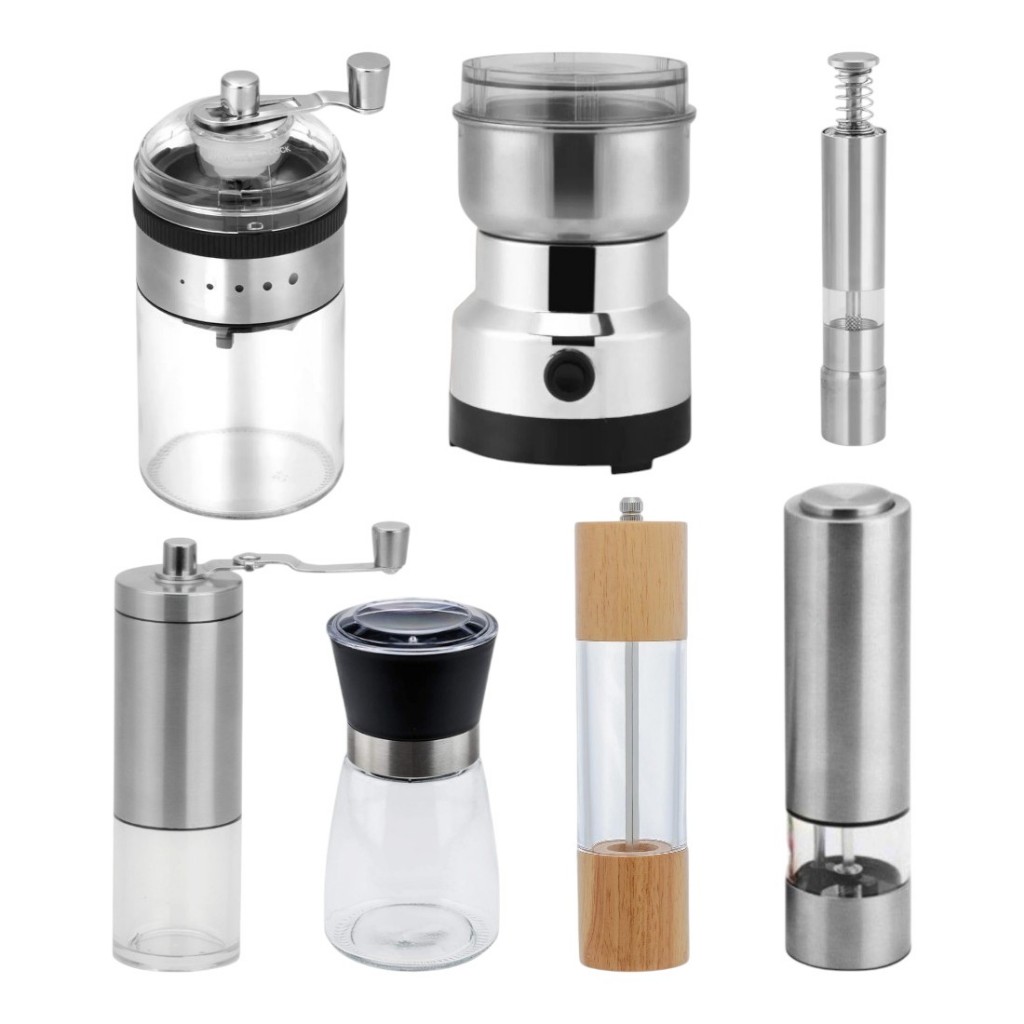 Imagem Moedor de Grãos Café Pimenta Especiarias – Modelos Elétrico 110V, Manual e Inox