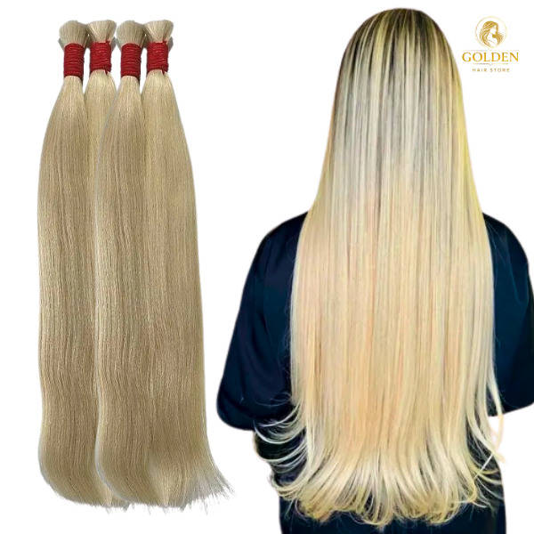 Cabelo Humano Vietnamita Loiro Clarissimo 55cm 65cm 75cm 50g ou 100g