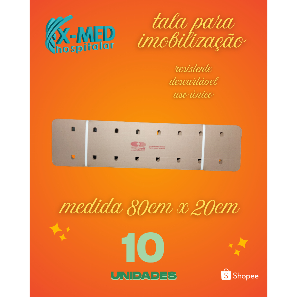 TALA IMOBILIZAÇÃO 30/40/50/60/70/80CM X 20CM