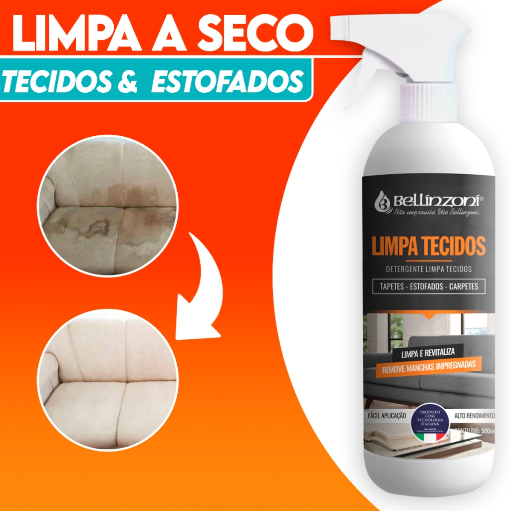 Limpa a Seco Sofa Poltrona Tecidos Spray 500ml Bellinzoni Poltrona em Oferta na Shopee