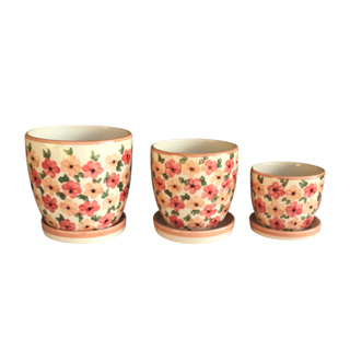 🌷 Cachepô Decorativo de Cerâmica – Disponível nos Tamanhos Grande, Médio e Pequeno ✨ em Oferta na Shopee