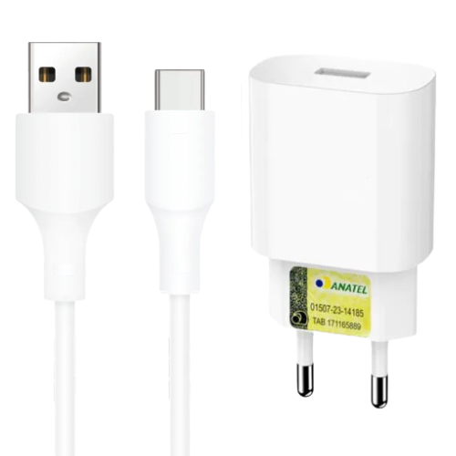 Kit Carregador 2 Metros Para Motorola Moto G9 Play - Cabo Usb C E Fonte