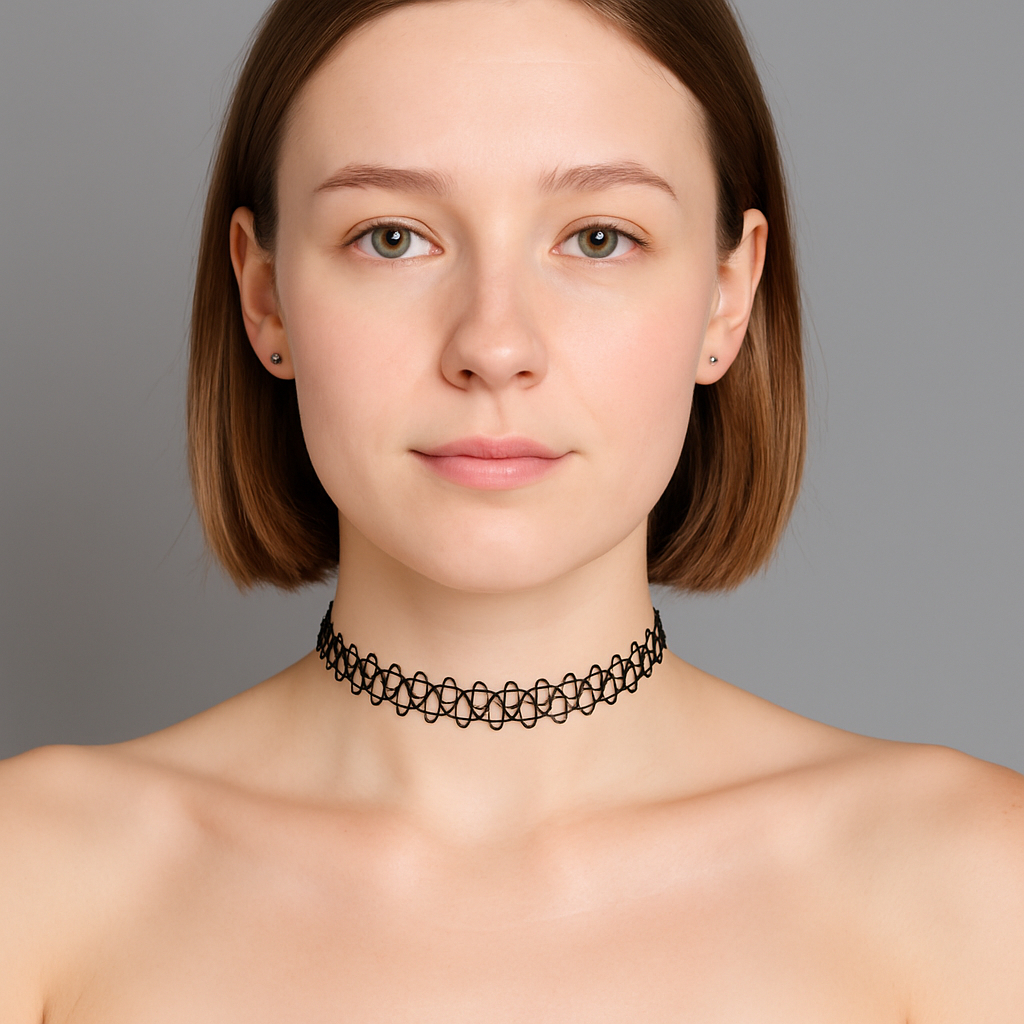 Kit 1/2/3 Colares Gargantilha Coleira Choker Tattoo Adulto Infantil Unissex Look de Halloween em Oferta na Shopee