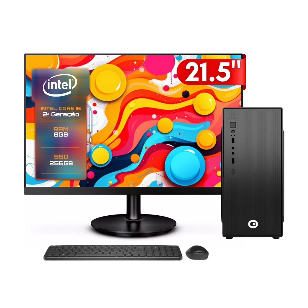 Computador Completo 2Eletro Fast Intel Core i5, 8GB, SSD 256GB, Monitor 21.5" Full HD CD2E-0119FA em Oferta na Shopee