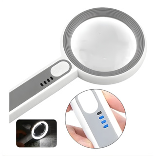 Lupa De Mão Aumento 6-12x Com Led Profissional Portátil Recarregável em Oferta na Shopee