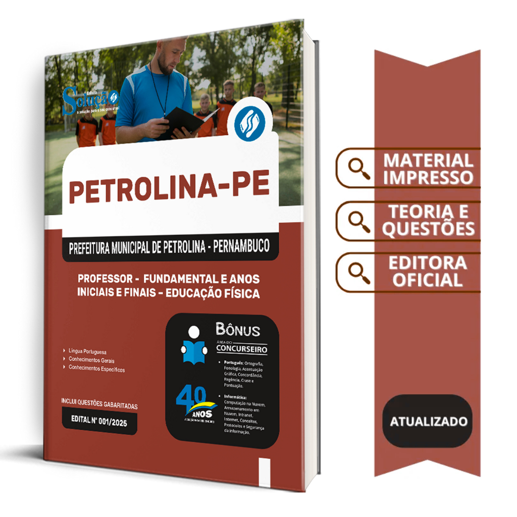 Apostila Prefeitura de Petrolina - PE 2026 - Professor do Ensino Fundamental Anos Iniciais e Finais – Educação Física