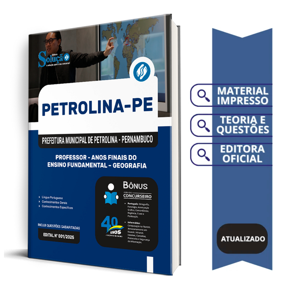 Apostila Prefeitura de Petrolina - PE 2026 - Professor de Anos Finais do Ensino Fundamental – Geografia