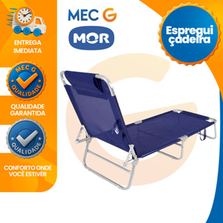 Cadeira de Praia Piscina Espreguiçadeira Aluminio Leve Dobravel Resistente 4 Posições Até 100Kg Mor em Oferta na Shopee