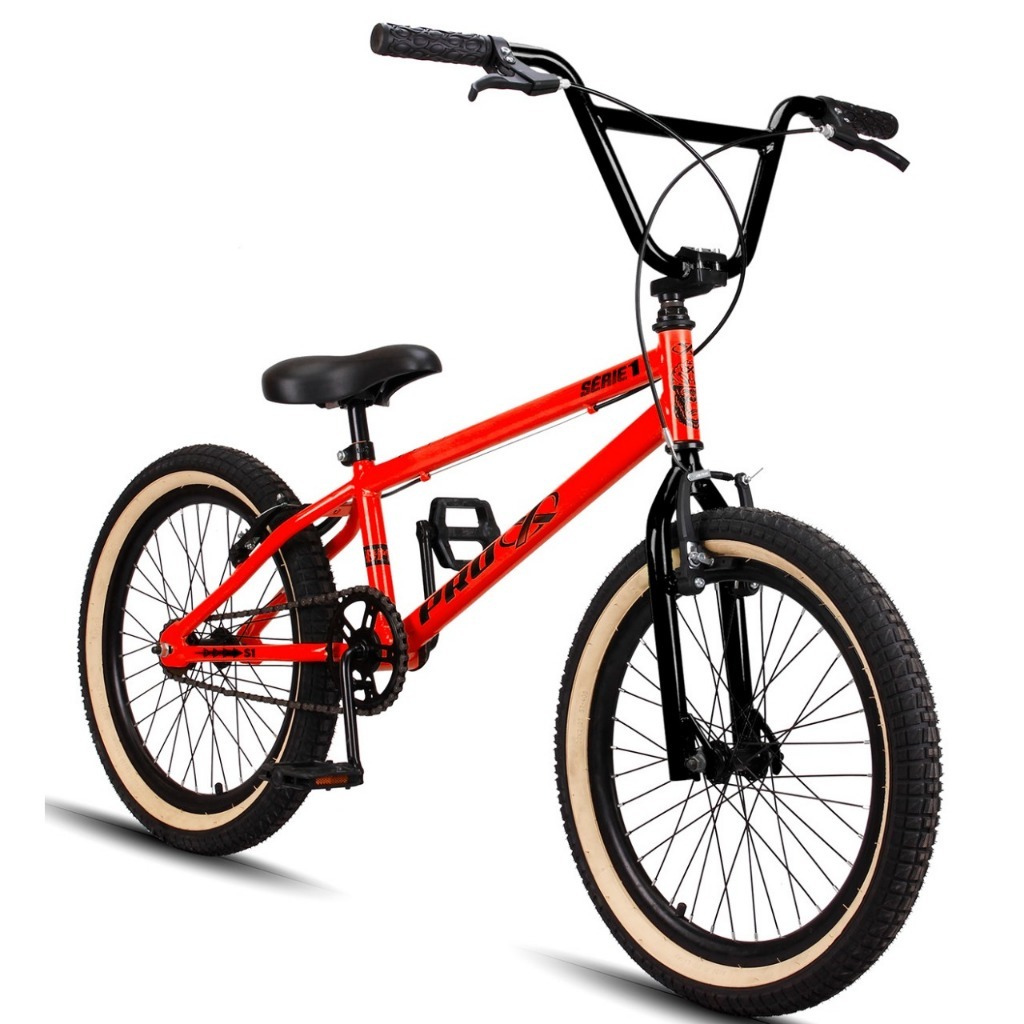 Bicicleta Aro 20 Bmx Pro-x Série 1 Freestyle Freio V-brake Cross Pneu Faixa Bege Infantil