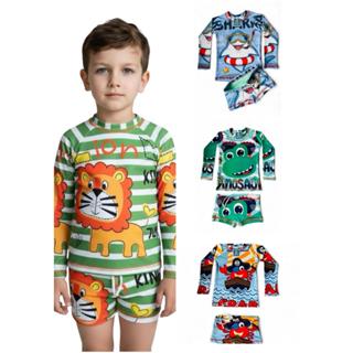 Kit Roupa Banho Infantil Sunga + Blusa Proteção Solar Uv50 + Moda Praia Menino em Oferta na Shopee