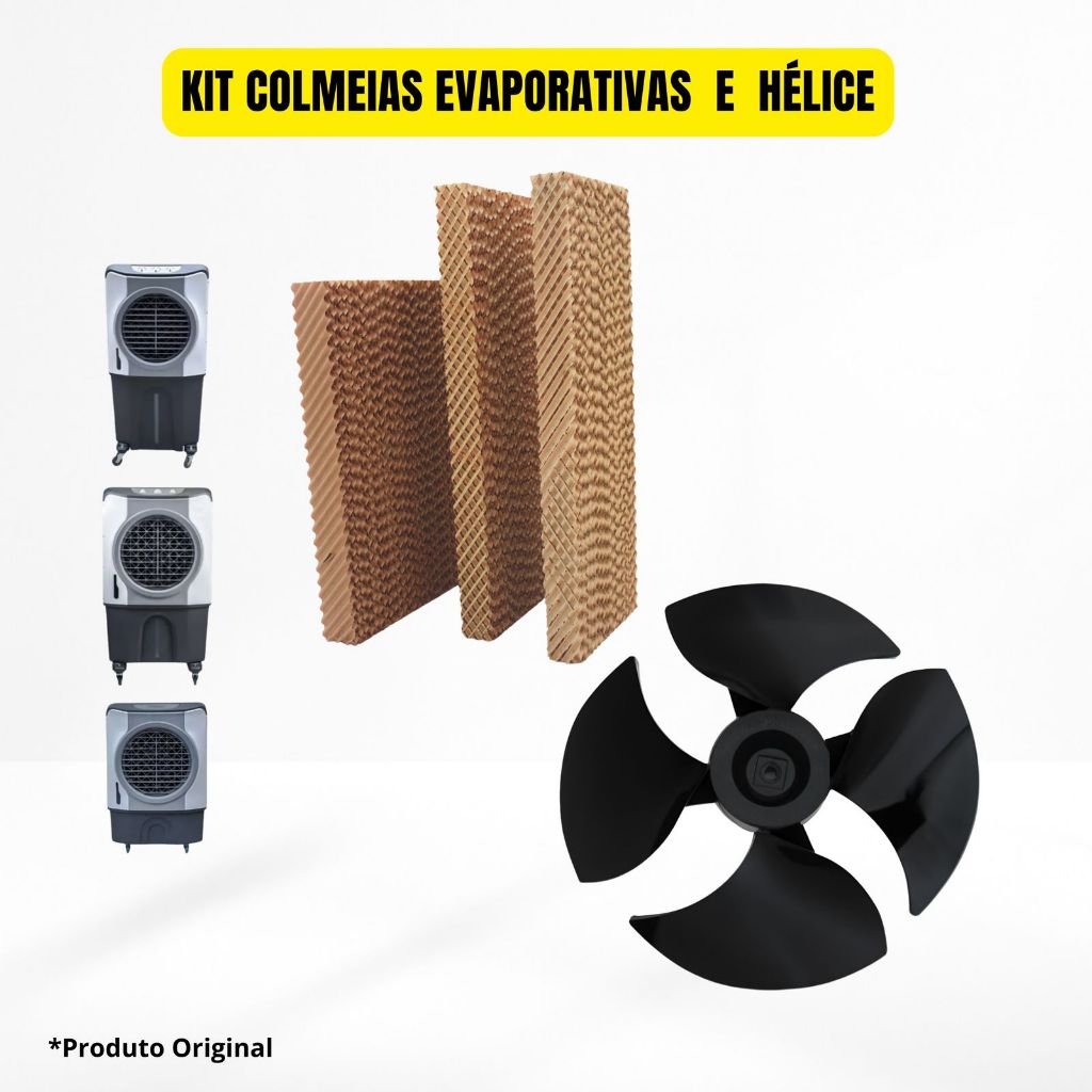 Kit Colmeia Evaporativa + Hélice Climatizador Original Reposição Universal