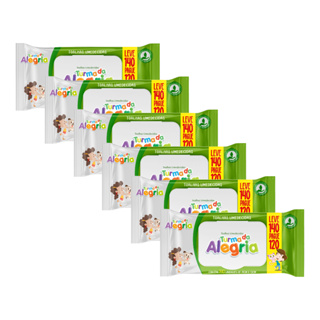 Kit C/6 Toalha Umedecida Turma da Alegria  Leve 140 Pague 120 Total 840 unidades em Oferta na Shopee