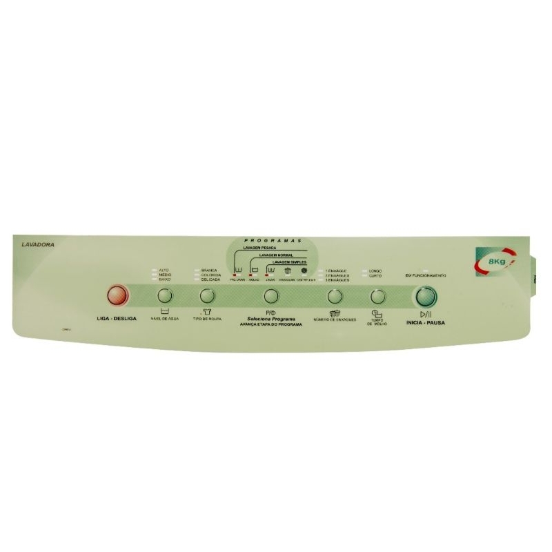 Adesivo Lavadora Brastemp Bwf08a Advantech Wash 8 Kg