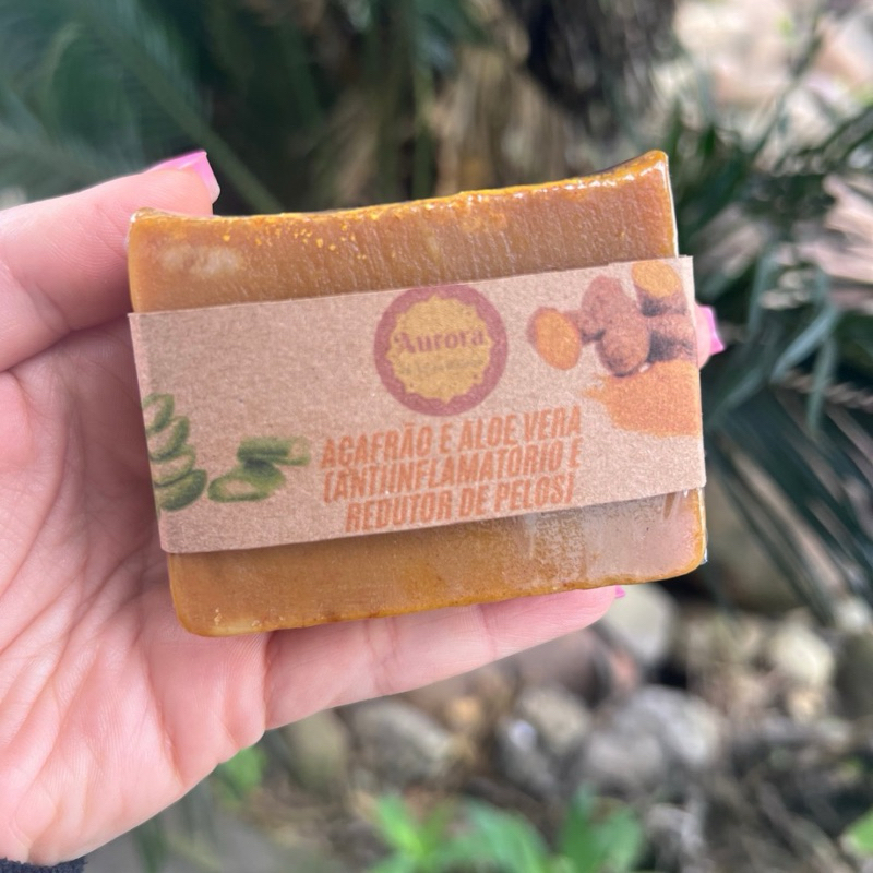 Sabonete de Açafrão Natural- Redutor de pelos- Foliculite -Psoríase -Bactericida -Clareador Manchas-Antiinflamatório em Oferta na Shopee