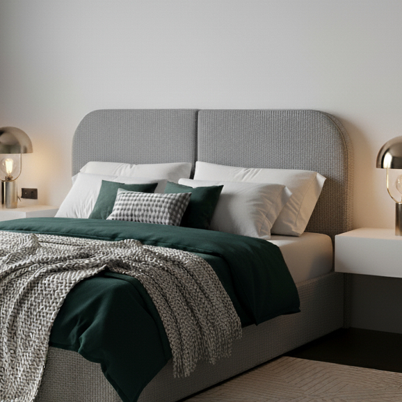 Cabeceira Painel Estofada Clean em Linho Design Orgânico Para Cama Box Casal e Queen - LH Móveis em Oferta na Shopee