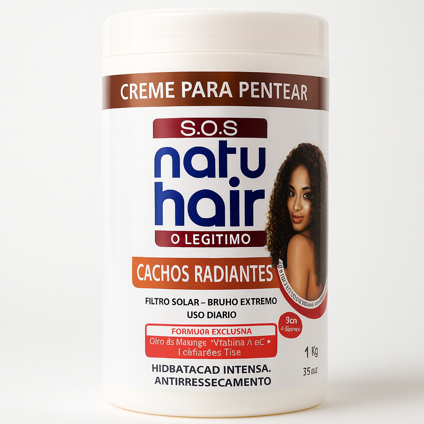 Creme Para Pentear Cachos Radiantes SOS NATUHAIR 1kg em Oferta na Shopee