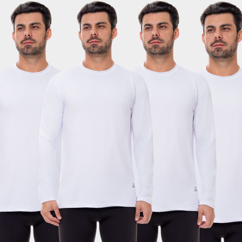 Kit 4 Camisa Camiseta Blusa Proteção UV Solar Manga Longa Masculino Praia Verão