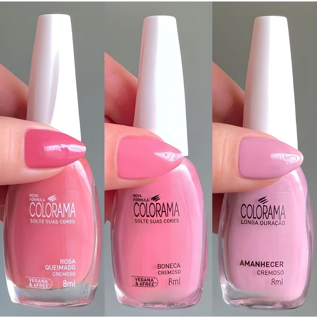 Kit 3 Esmalte Colorama Rosa Queimado Boneca Amanhecer Esmalte Atacado