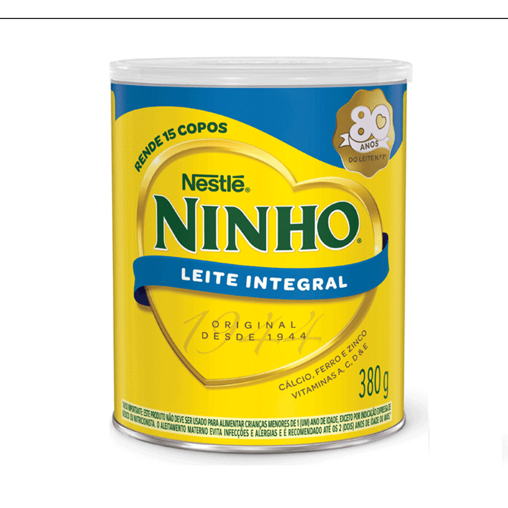 Leite em Pó Ninho Integral 380g | Unidade ou Kit | Nutrição e Sabor que Cuidam da Família