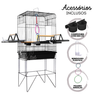 Gaiola Viveiro Calopsita com e sem Bandejas Laterais C/Pé Grande Agapórnis Aves Mansas Promoção em Oferta na Shopee
