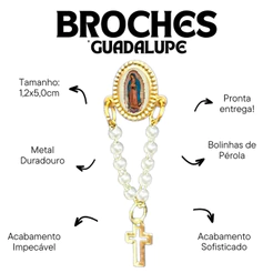 12 Broches Guadalupe Oval Com Terço Pérola: Para Quem Valoriza a Tradição e a Fé