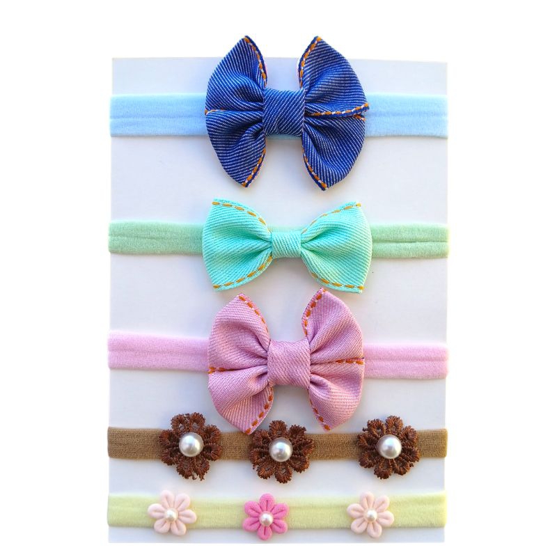 KIT 5 laços Infantil Cabelo /Bebê Tiara Lacinhos/Maternidade Enxoval