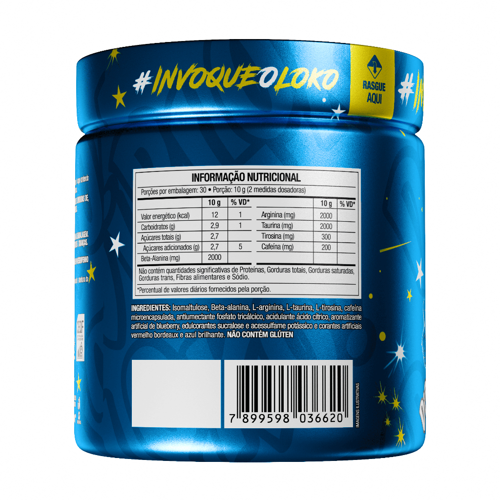 Detalhes do FTW Diabo Verde Pré-Treino Dip Loko Pote 300g - #Pre-Workout Cafeína e Beta-Alanina