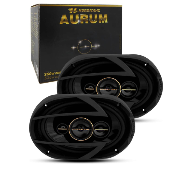 Par Alto-Falante 6x9" Hurricane Aurum 260W RMS Quadriaxial AURUM6X9 em Oferta na Shopee