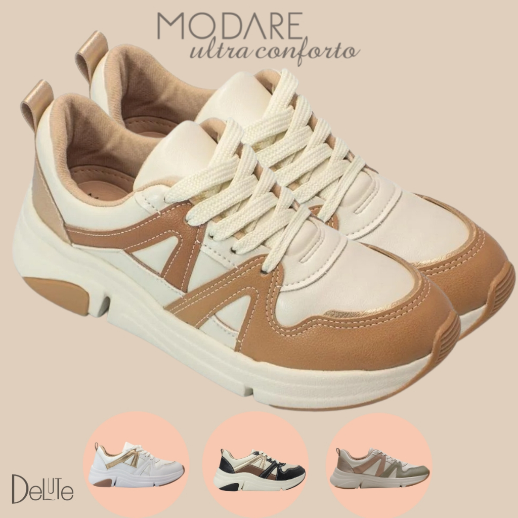 Tênis Feminino Modare Conforto Estilo Casual Dia a Dia Trabalho Palmilha Macia Antiderrapante em Oferta na Shopee