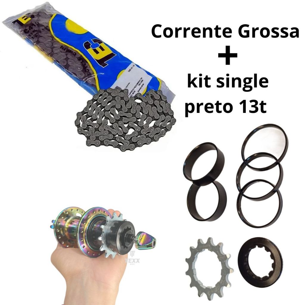 adaptador cog Single + Corrente grossa marcha unica freeride grau bmx conversor de velocidade unica