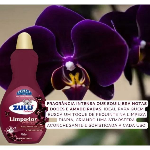 Detalhes do Kit 2 Limpador Perfumado Multiuso Zulu Coala Orquidea Negra 500ml