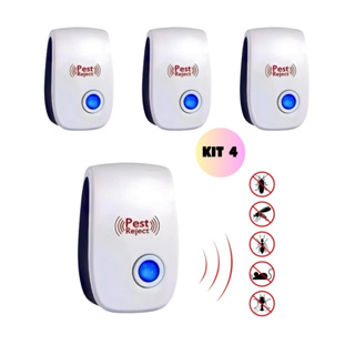 KIT 4 Repelente Eletrônico Ultrassônico Mosca Pernilongos Baratas Morcegos repele e Espanta Ratos em Oferta na Shopee