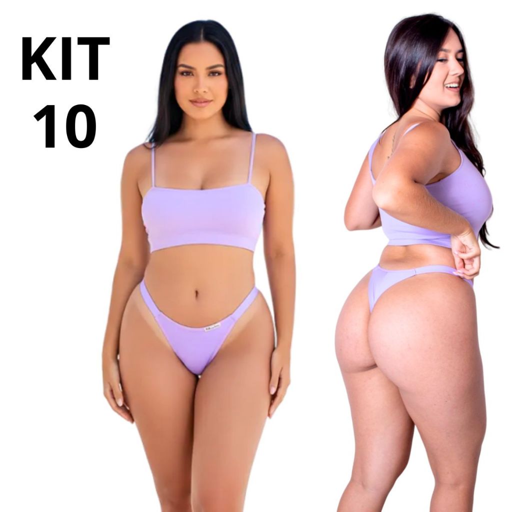 10 Calcinha Microfibra Fio Duplo Cós Alto Não Marca Roupa Confortável Sensual Biquini Marquinha em Oferta na Shopee