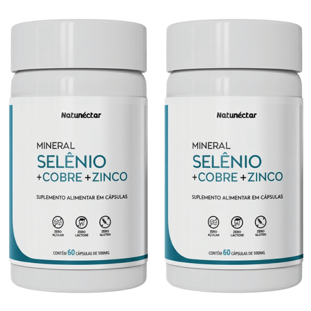 Kit 2x Selênio + Cobre + Zinco 60 Cápsulas Natunéctar