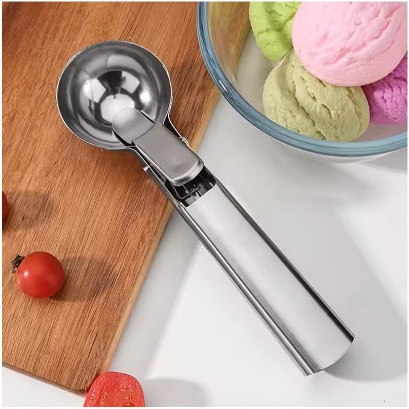 KIT 1/2/3 Colher Pegador De Sorvete Inox Bola Fruta Com Ejetor Profissional IMPERIO em Oferta na Shopee