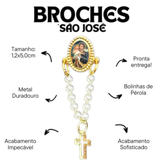 12 Broches São José Oval Com Terço Pérola: Para Quem Valoriza a Tradição e a Fé em Oferta na Shopee