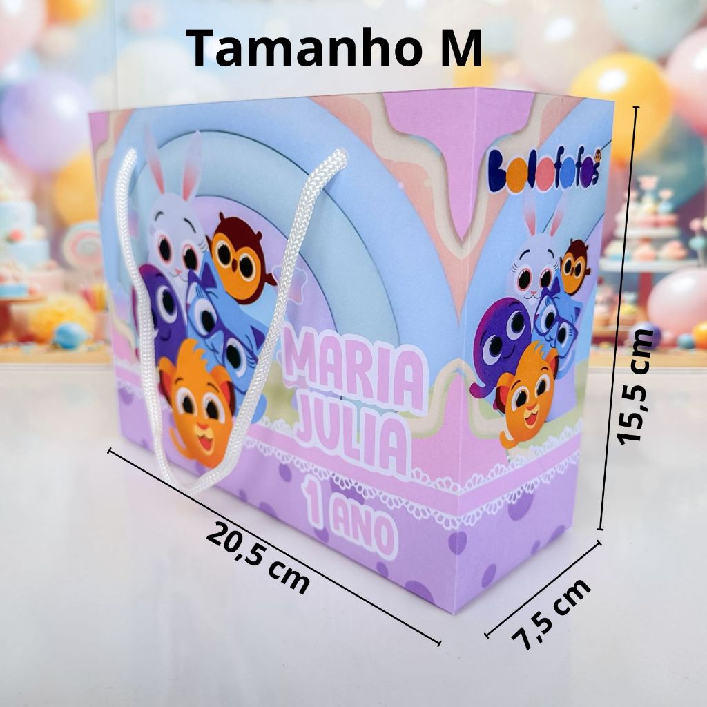 Sacolinha Surpresa personalizada BOLOFOFOS MENINA - Personalizados SACOLAS BOLOFOFO  -  PEGUE E MONTE