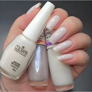 Kit 3 Esmalte Impala Francesinha Polar e Top Pop e Colorama Batida de Coco Esmalte Atacado